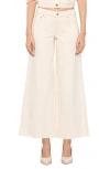 Alice And Olivia Amazing Low Rise Cropped Wide Leg Jeans In Natural In White