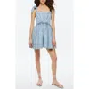 Alice And Olivia Amina Denim Dress In Fae Ultra Light Blue