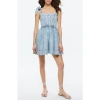 Alice And Olivia Amina Denim Dress In Fae Ultra Light Blue