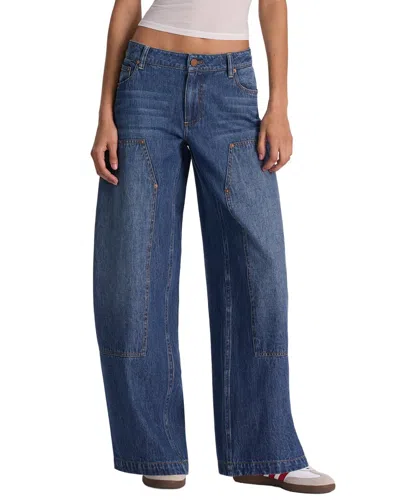 Alice And Olivia Alice + Olivia Andie Low-rise Carpenter Barrel Jean In Blue