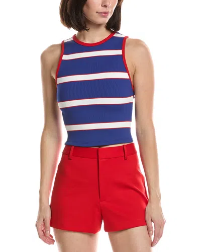 Alice And Olivia Alice + Olivia Andre Fitted Cropped Tank In Blue