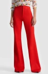 Alice And Olivia Deanna High-waisted Bootcut Trousers In Red