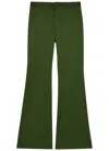 Alice And Olivia Alice + Olivia Andrew Flared-leg Woven Trousers In Green
