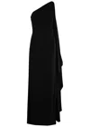 Alice And Olivia Alice + Olivia Anja Draped One-shoulder Maxi Dress In Black