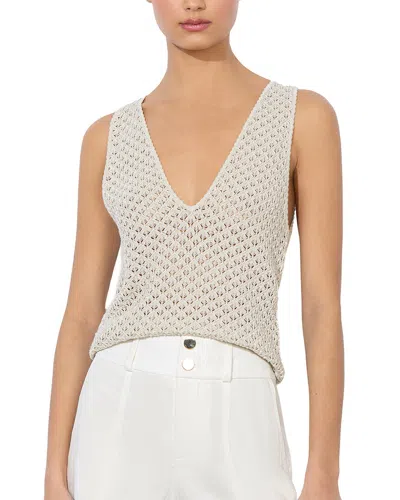 Alice And Olivia Alice + Olivia Annalise Linen-blend Tank In Animal Print