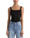 Alice And Olivia Devin Side Panel Tank In Black