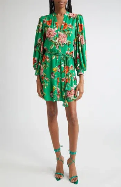 ALICE AND OLIVIA ALICE + OLIVIA ANTONETTE FLORAL BELTED MINIDRESS