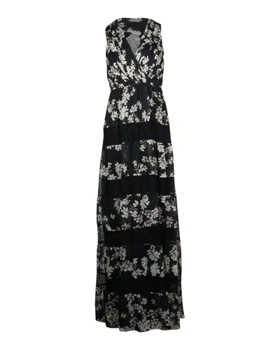 Alice And Olivia Alice + Olivia Ari Floral Maxi Dress In Black Polyester
