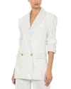 Alice And Olivia Arias Linen-blend Blazer In White