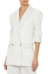 Alice And Olivia Arias Linen-blend Blazer In White