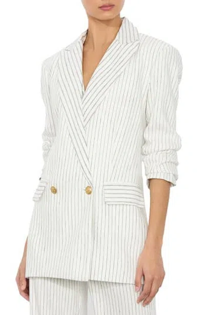 ALICE AND OLIVIA ALICE + OLIVIA ARIAS STRIPE LINEN BLEND BLAZER