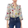 Alice And Olivia Arlette Floral Blouson-sleeve Blouse In Dollhouse