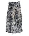 Alice And Olivia Alice + Olivia Athena Snake-print Burnout Midi Skirt In Multicolor Viscose In Grey