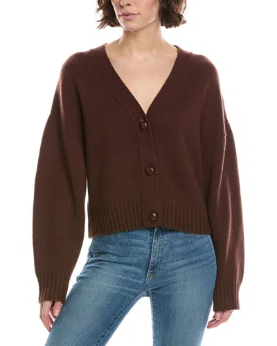 Alice And Olivia Alice + Olivia Atticus Cropped Boxy Cashmere Cardigan In Brown