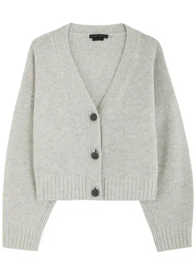 Alice And Olivia Alice + Olivia Atticus Cropped Cashmere-blend Cardigan In Light Grey