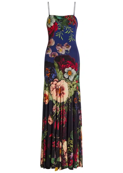Alice And Olivia Alice + Olivia Augusta Floral-print Jersey Maxi Dress In Multi