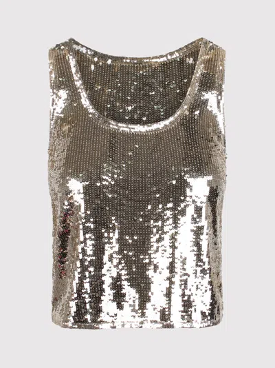 Alice And Olivia Alice Olivia Avril Top With Sequins In Gray
