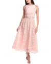 Alice And Olivia Babette Lace Midi Dress In Pink