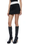 Alice And Olivia Alice + Olivia Bailey Colorblock Bouclé Miniskirt In Black/ecru