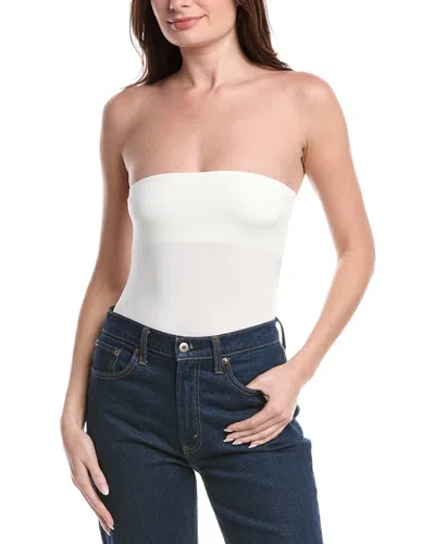 Alice And Olivia Bandeau Strapless Bodysuit In Off White
