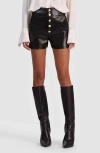 Alice And Olivia Baylor Faux Leather Shorts In Black