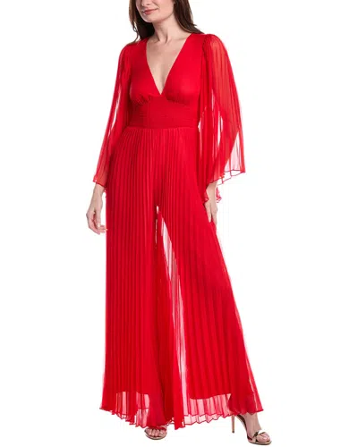 Alice And Olivia Alice + Olivia Bennet Pleated Jumpsuit In Red