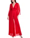 Alice And Olivia Bennet Pleated Jumpsuit In Red