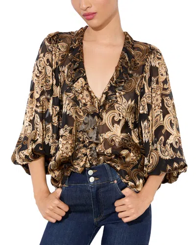 Alice And Olivia Alice + Olivia Betsie Silk-blend Blouse In Black