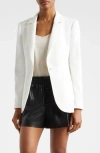 Alice And Olivia Breann Long Fitted Blazer In Off White