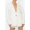 Alice And Olivia Billie Boxy Linen Blazer