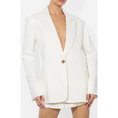 ALICE AND OLIVIA ALICE + OLIVIA BILLIE FITTED LINEN BLEND BLAZER