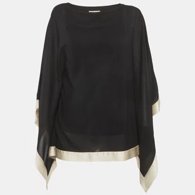 Alice And Olivia Alice + Olivia Black Silk Kaftan Top