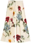 Alice And Olivia Blaire Provence Floral Pleated Pants In Neutral