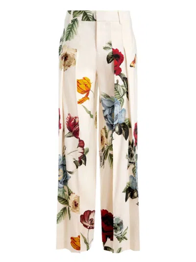Alice And Olivia Alice + Olivia Blaire Linen Blend Trousers In Multi