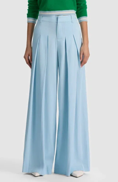 Alice And Olivia Blaire Pleated Trousers In Blue