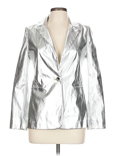 Pre-owned Alice And Olivia Alice + Olivia Blazer Jacket In Silver