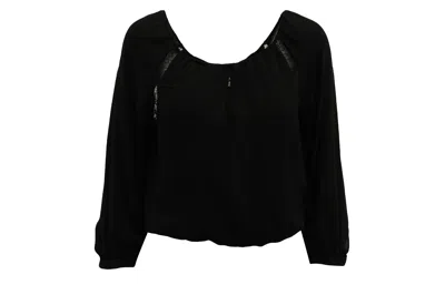 Alice And Olivia Alice + Olivia Blouse With Lace Detail In Black Silk