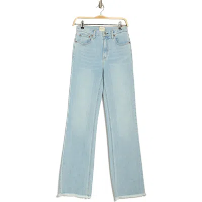 Alice And Olivia Alice + Olivia Bodie High Waist Fray Hem Bootcut Jeans In Blue