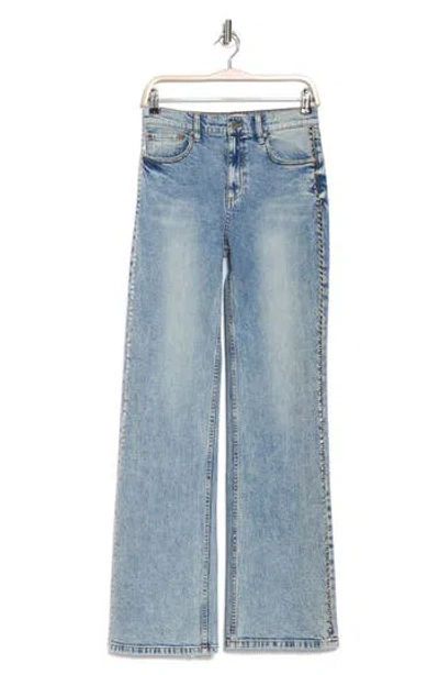 Alice And Olivia Alice + Olivia Bodie High Waist Studded Bootcut Jeans In Lexi Light Blue