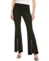 Alice And Olivia Rmp Bootcut Pants With Embellished Front Slits In Black