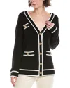 Alice And Olivia Alice + Olivia Bradford Wool-blend Cardigan In Black