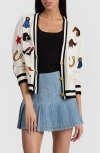 Alice And Olivia Cotton Embroidered Bradley Cardigan In Multi
