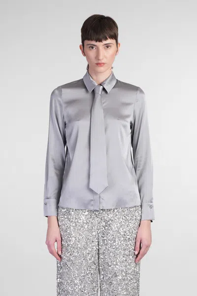 Alice And Olivia Alice + Olivia Brady Shirt In Grey