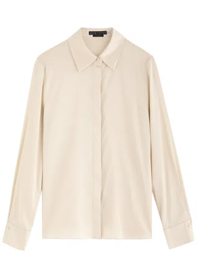 Alice And Olivia Alice + Olivia Brady Stretch-silk Shirt In Cream