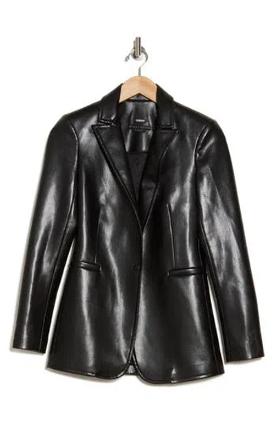 Alice And Olivia Alice + Olivia Breann Faux Leather Blazer In Black