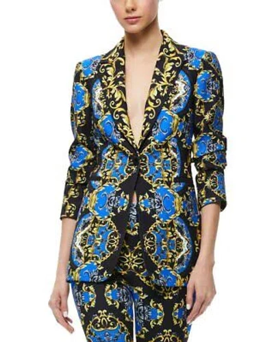 Pre-owned Alice And Olivia Alice + Olivia Breann Fitted Blazer Women's In G  Regal Romance Sapphire