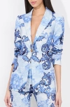 Alice And Olivia Breann Fitted Blazer In Scroll Symphony