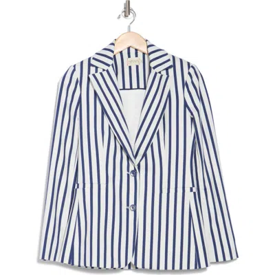 ALICE AND OLIVIA ALICE + OLIVIA BREANN STRIPE NOTCH LAPEL BLAZER