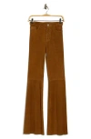 Alice And Olivia Alice + Olivia Brent High Waist Suede Flare Pants In Brown