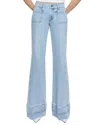 Alice And Olivia Brian Patch Pocket Wide Leg Double Hem Jean